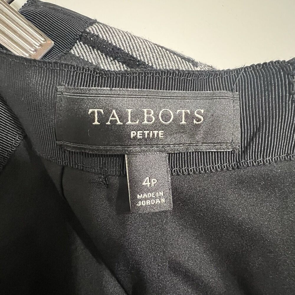 Talbots Women's Petite Black White Plaid‎ Pencil Skirt Size 4P Classic Corpcore - Picture 5 of 7